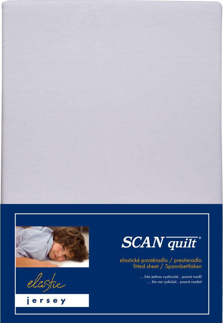 SCANquilt Dětské prostěradlo Jersey Elastic Lycra světle šedé 70 × 140 cm
