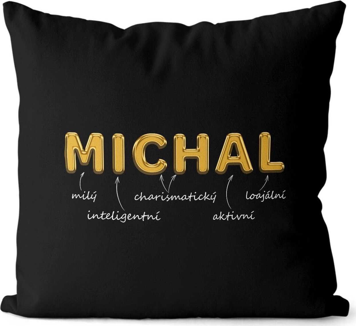 Impar polštář zlatý muž. jméno Michal
