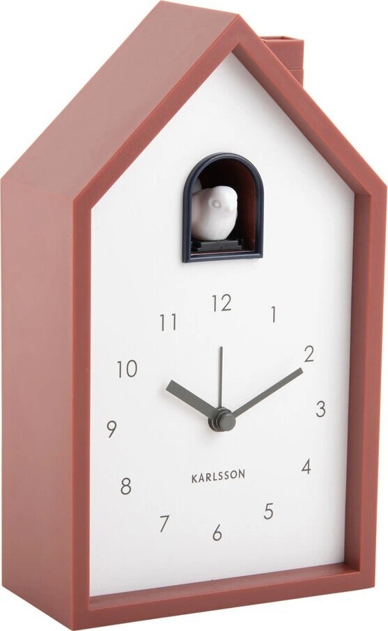 Karlsson Kukačkové hodiny Cuckoo, 12 × 20 × 6 cm, červená barva