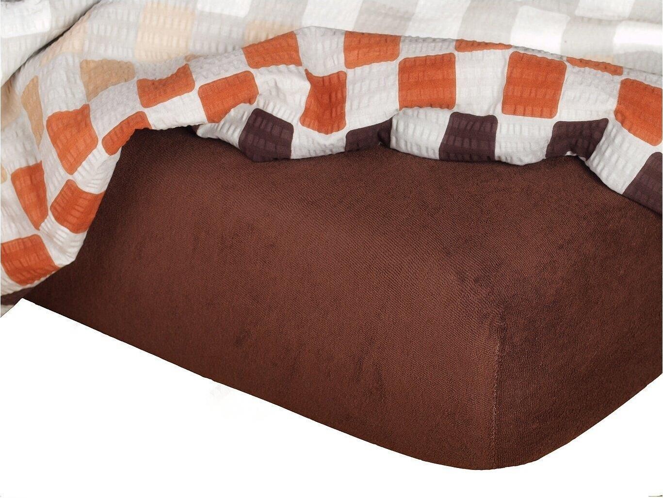Dadka Froté prestieradlo tmavo hnedé 60 × 120 × 10 cm