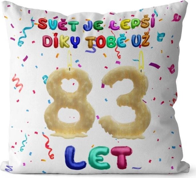 Impar polštář Svět je lepší díky tobě věk 83