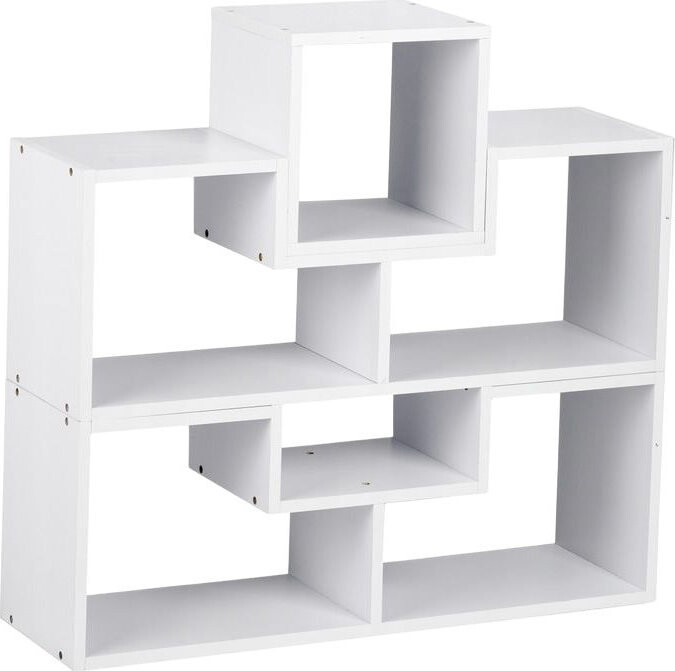 ModernHome WYJ-072 Stojací regál, knihovna, 80 × 24,5 × 63 cm, bílý