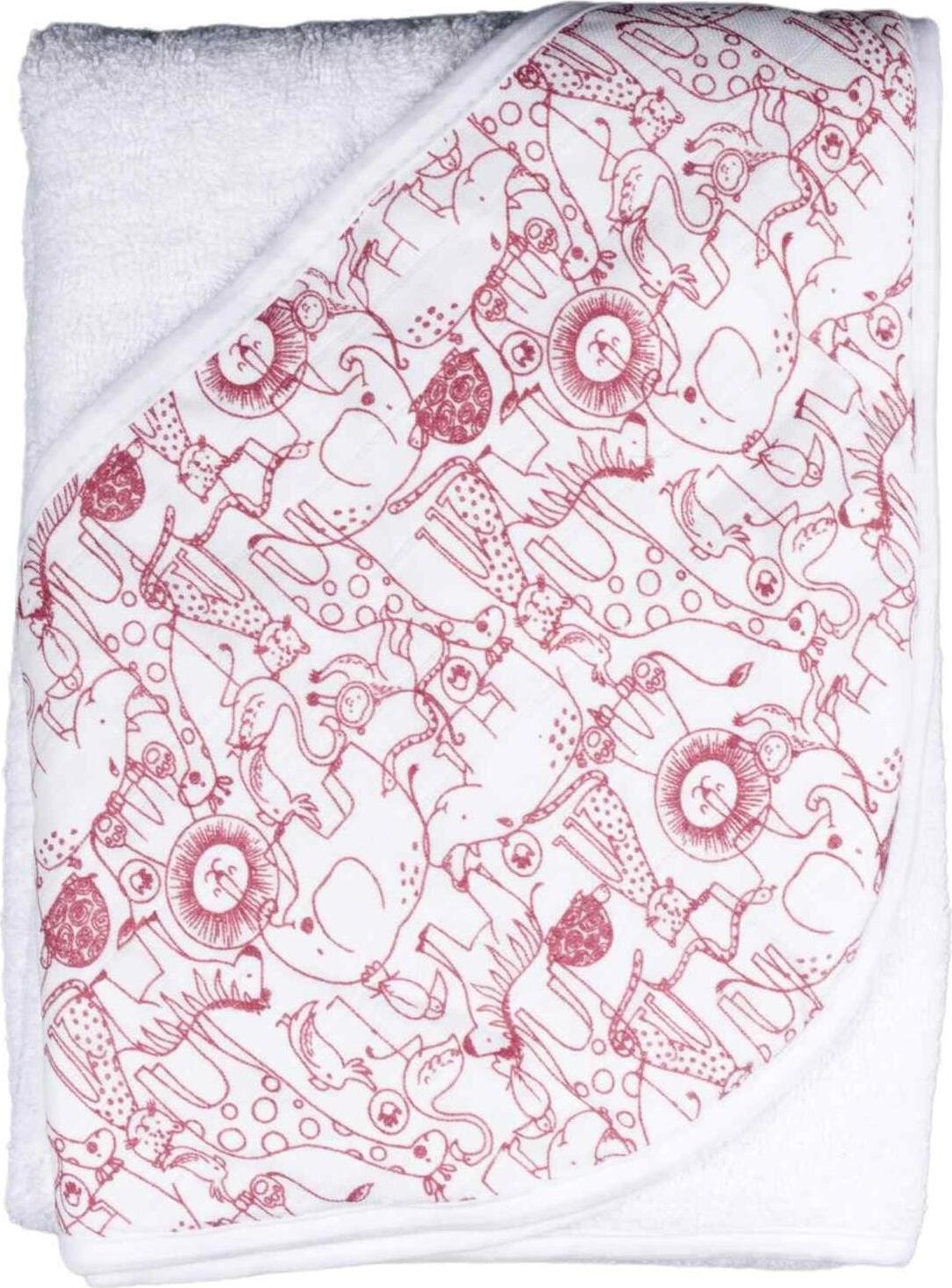 XKKO BMB Bambusová froté osuška s kapucí 90 × 90 Safari W/Mesa Rose