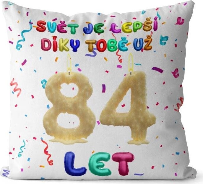 Impar polštář Svět je lepší díky tobě věk 84
