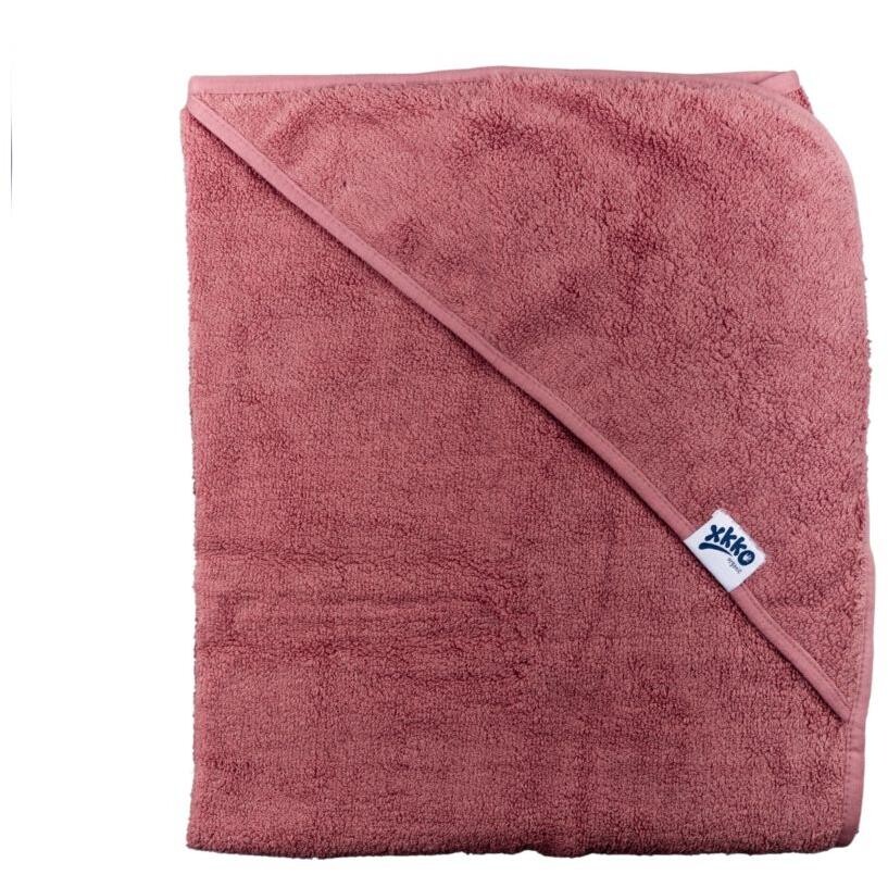 XKKO Organic BIO bavlněná froté osuška s kapucí 90 × 90 Mesa Rose