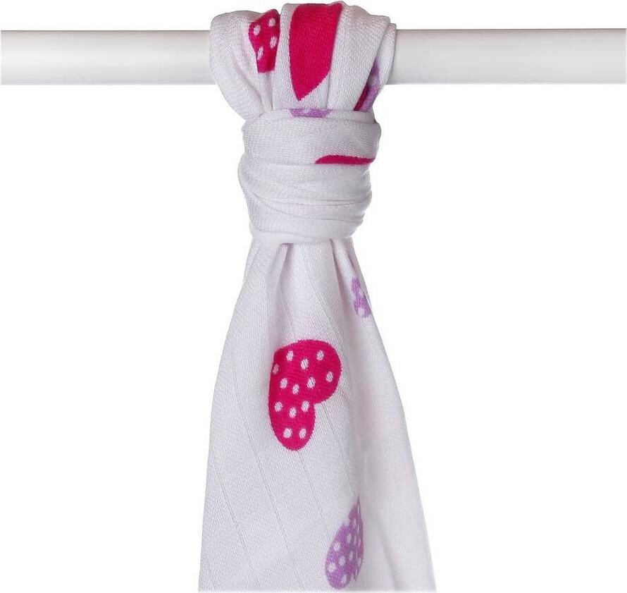 KIKKO XKKO BMB Bambusová osuška 90 × 100, Hearts&Waves, Lilac Hearts
