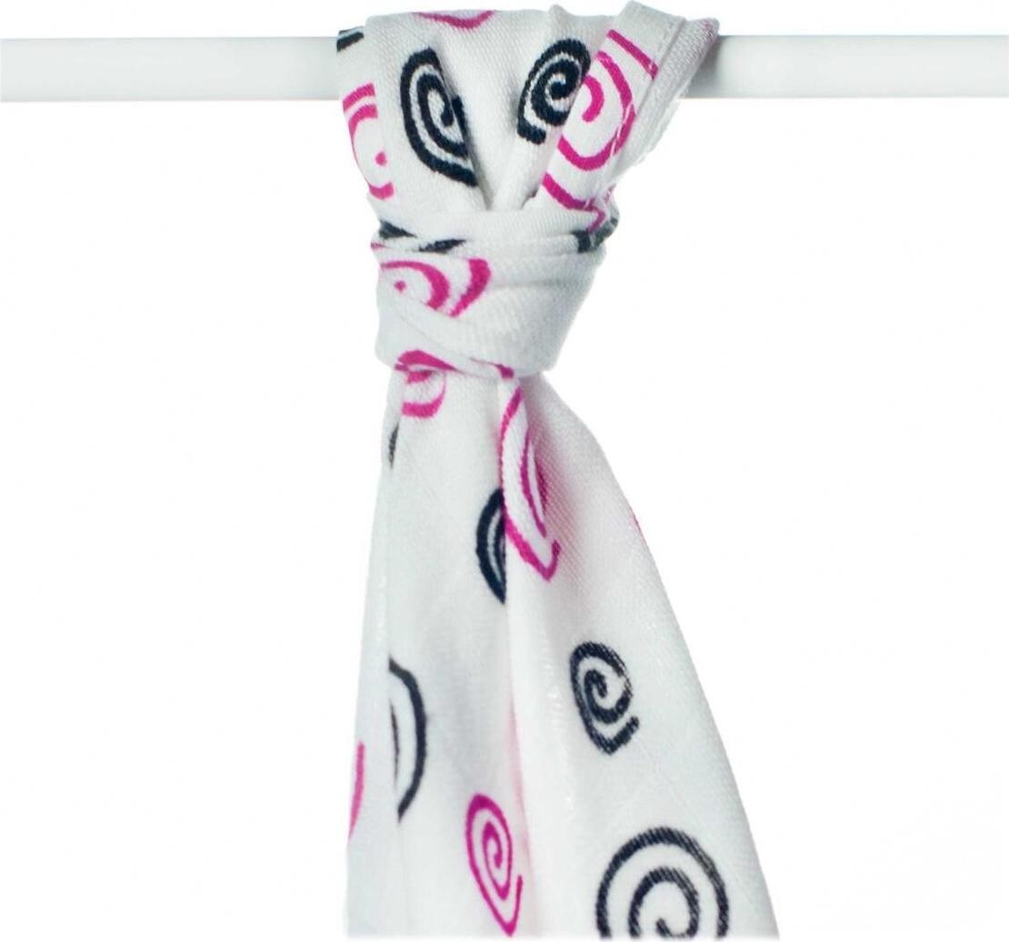 KIKKO XKKO BMB Bambusová osuška 90 × 100, Spirals&Bubbles, Magenta Spirals