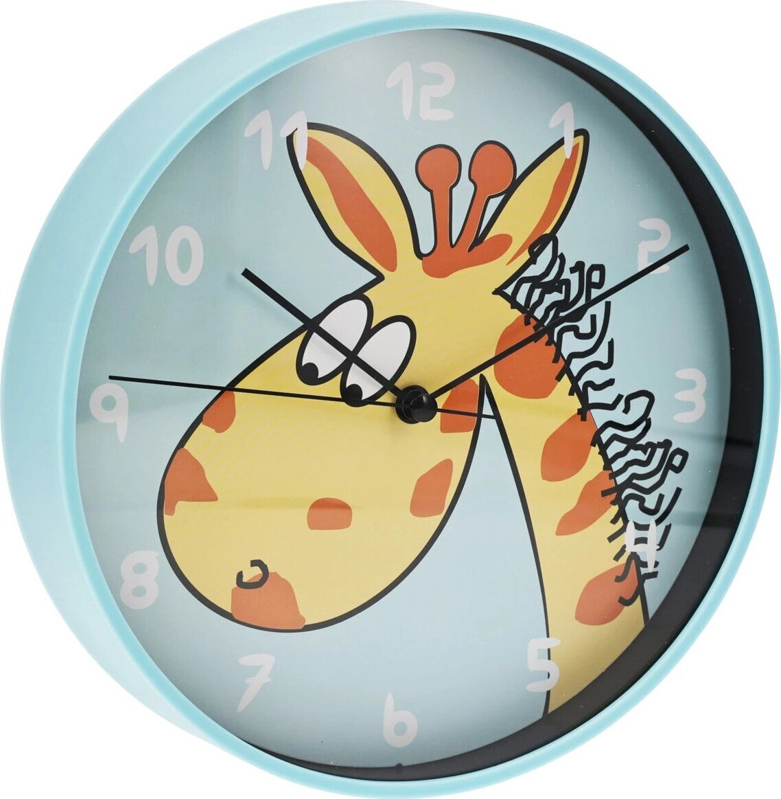 Home Styling Collection Nástěnné hodiny do dětského pokoje, průměr 20 cm, modré, žirafa