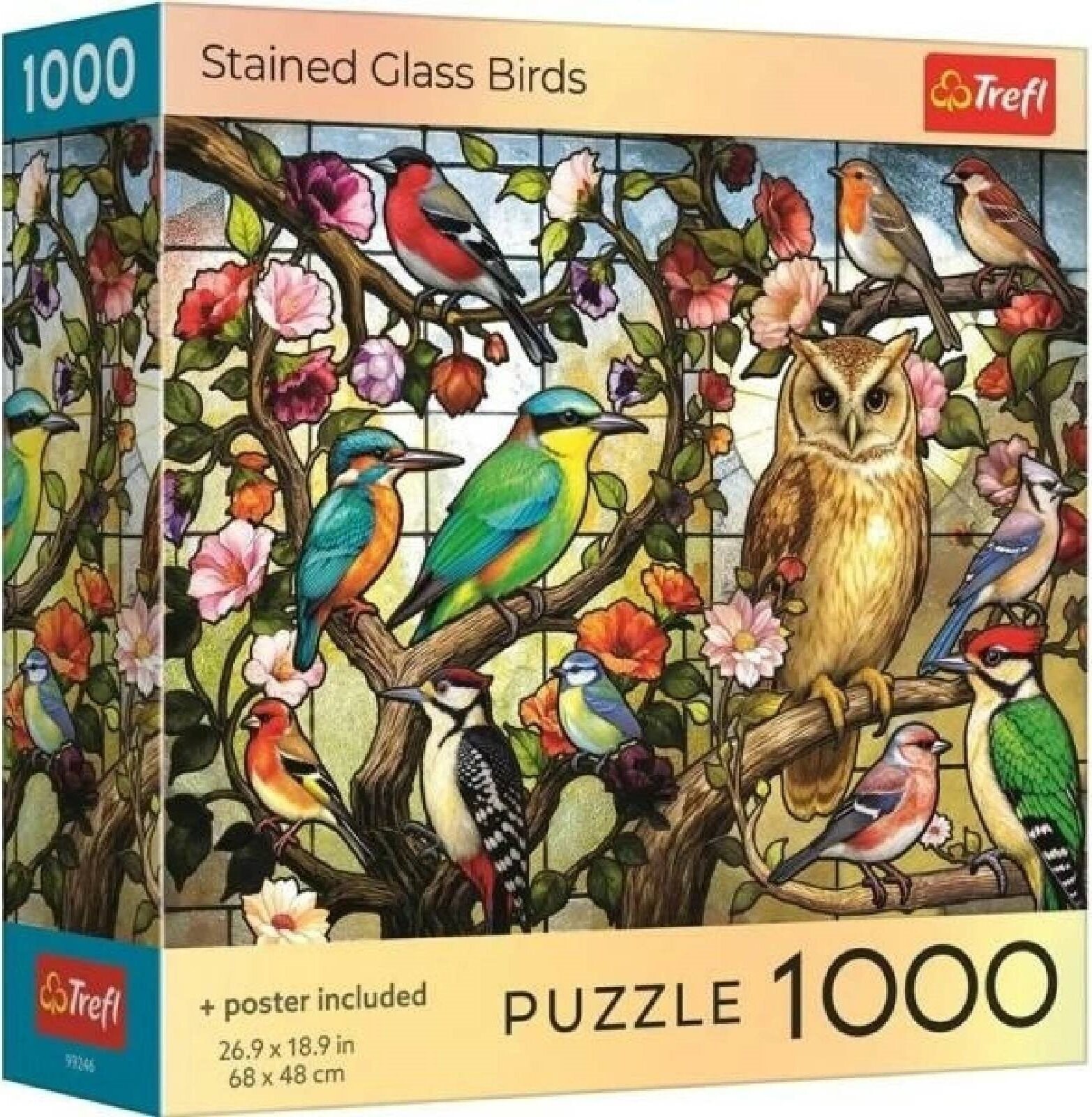 TREFL Puzzle Farebné sklenené vtáky 1000 dielikov