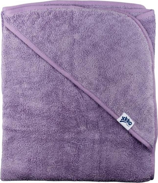XKKO Organic BIO bavlněná froté osuška s kapucí 90 × 90 Lavender Aura