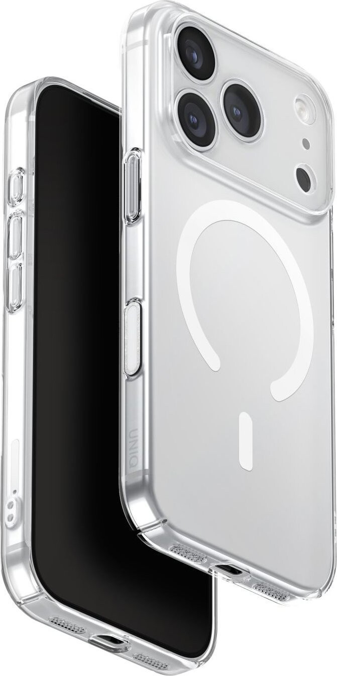 UNIQ Airsuit MagClick charging na iPhone 17 Pro, Clossy clear/white