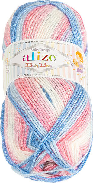 BELLATEX Baby Best Batik 100 g - 7935 bílá, růžová, modrá