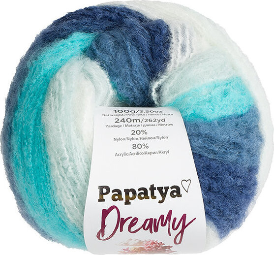 BELLATEX Papatya Dreamy 100 g - 08 bílá, modrá, tyrkysová