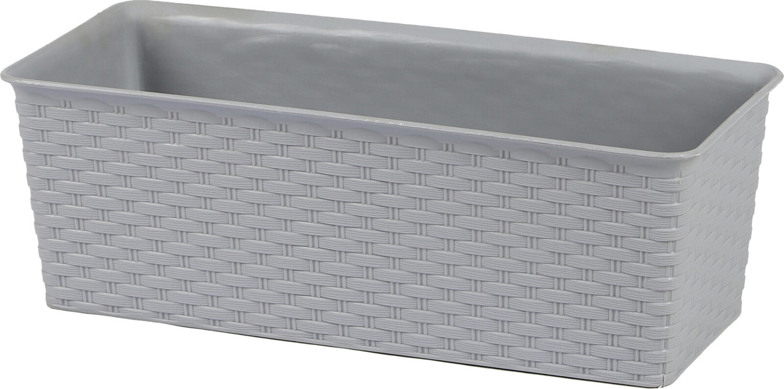 DOCHTMANN Květináč rattan obdelník 30 × 13,5 × 10,5 cm, šedý