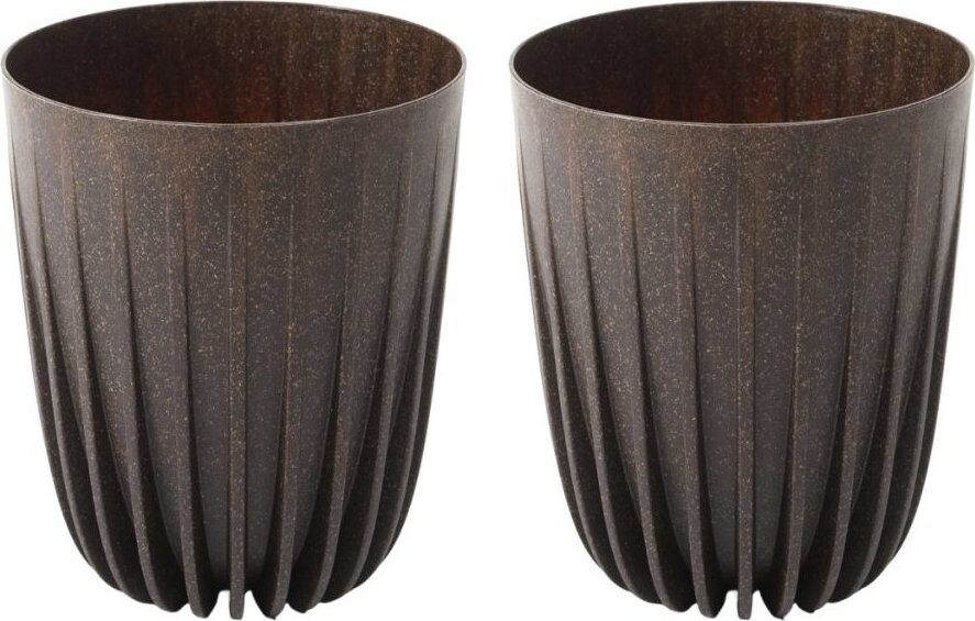 Lamela Květináč MIRA 25 cm, coffee espresso, set 2 ks