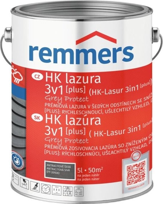 Remmers HK Lazura 3v1 Grey Protect [plus] 5 l Anthrazitgrau / Antracitová šedá