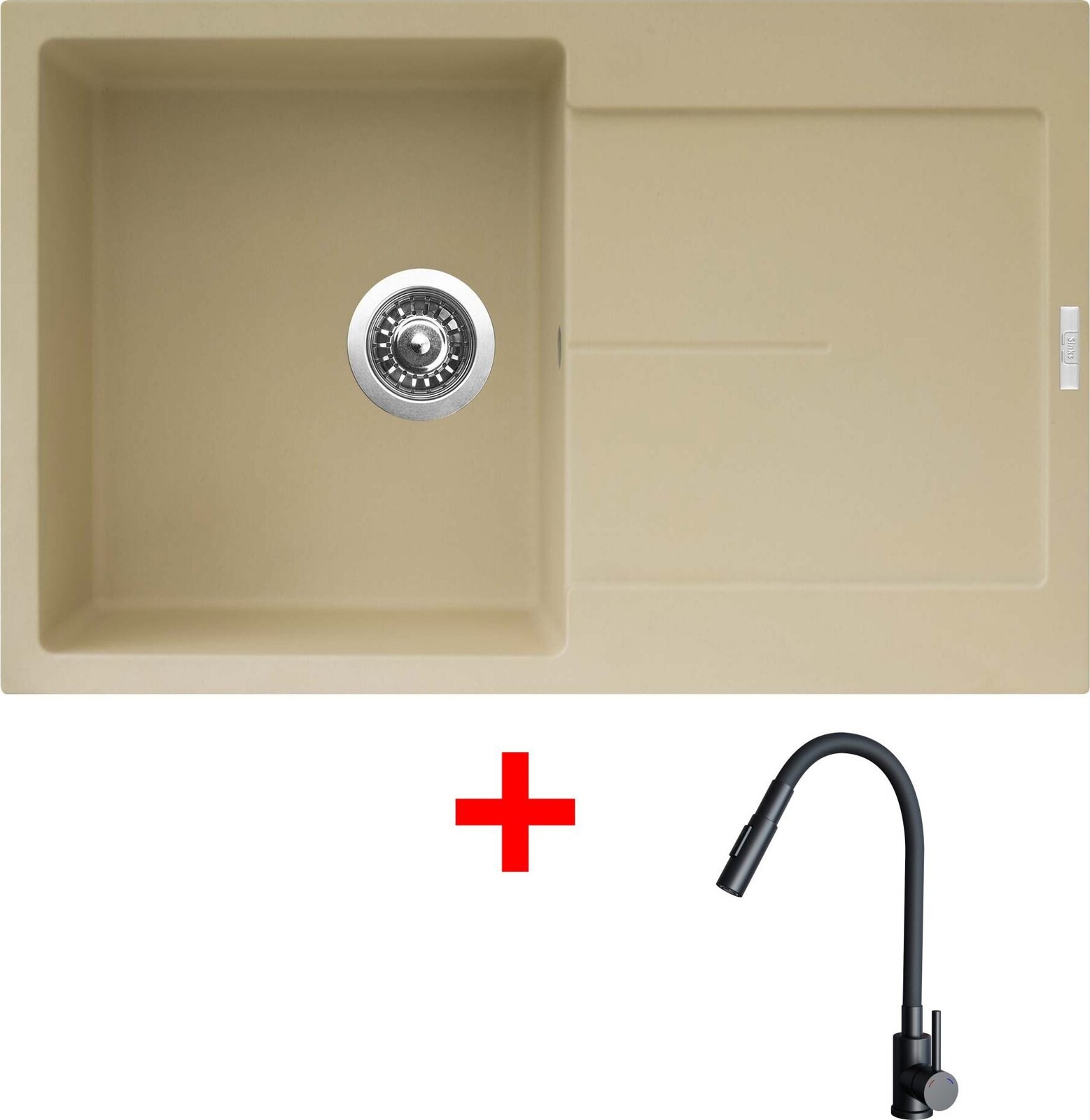 Sinks Ultima 790 Sahara + Elasta S čierny matný