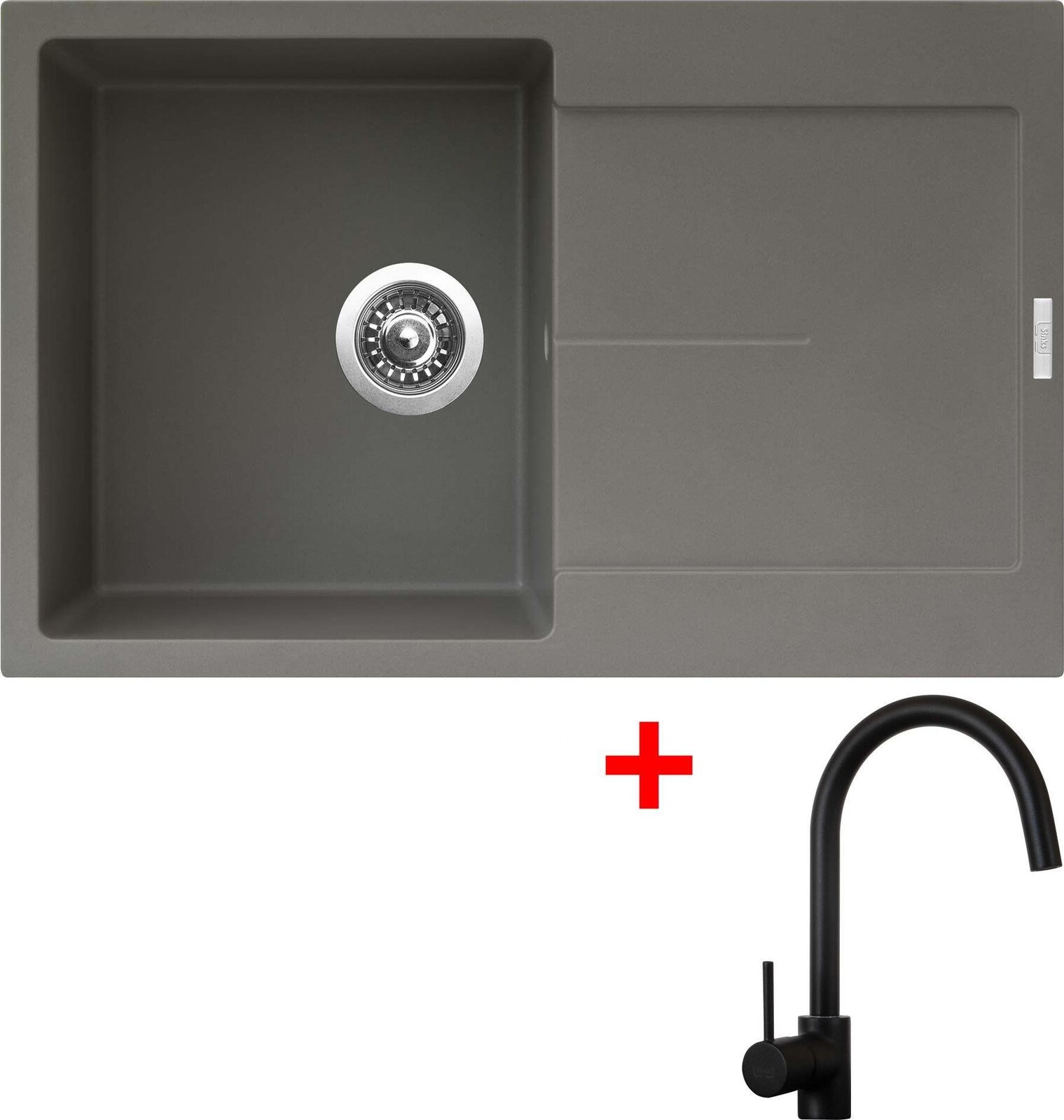 Sinks Ultima 790 Truffle + Vitalia, čierna, matná