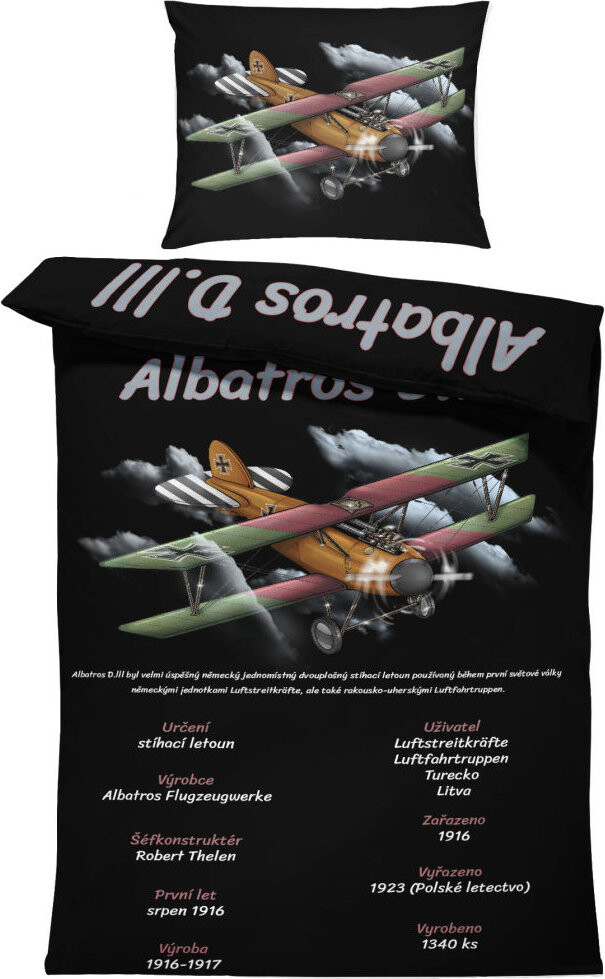 IMPAR Obliečky Albatros D. III, 140 × 200 cm + 90 × 70 cm