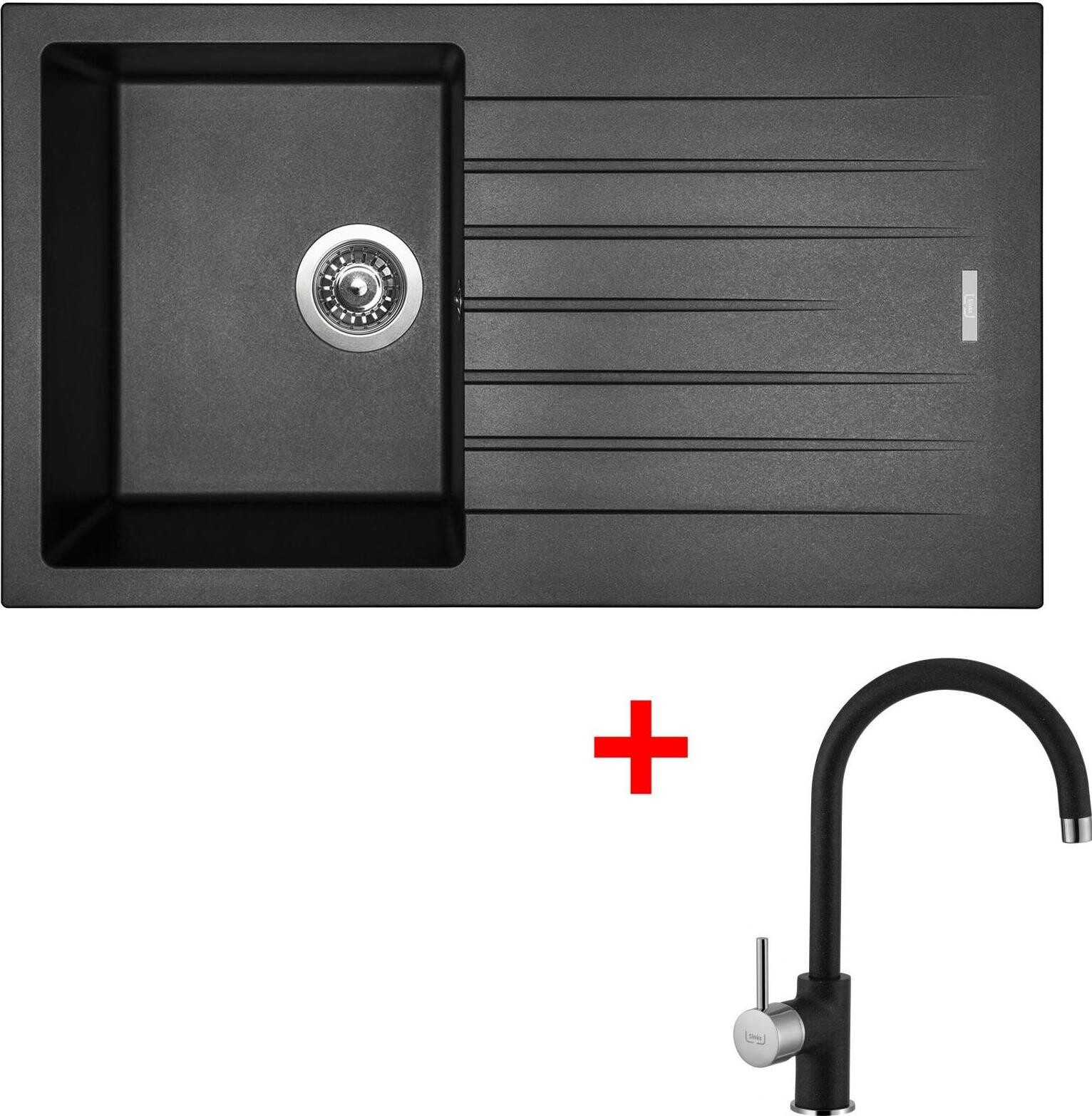 Sinks Perfecto 860 Metalblack + Vitalia GR