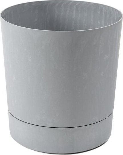 Lamela Květináč AURA + miska 35 cm, efekt šedý beton