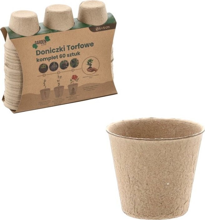 Igotrend Květináč rašelinový, průměr 6 × 6 cm, set 120 ks