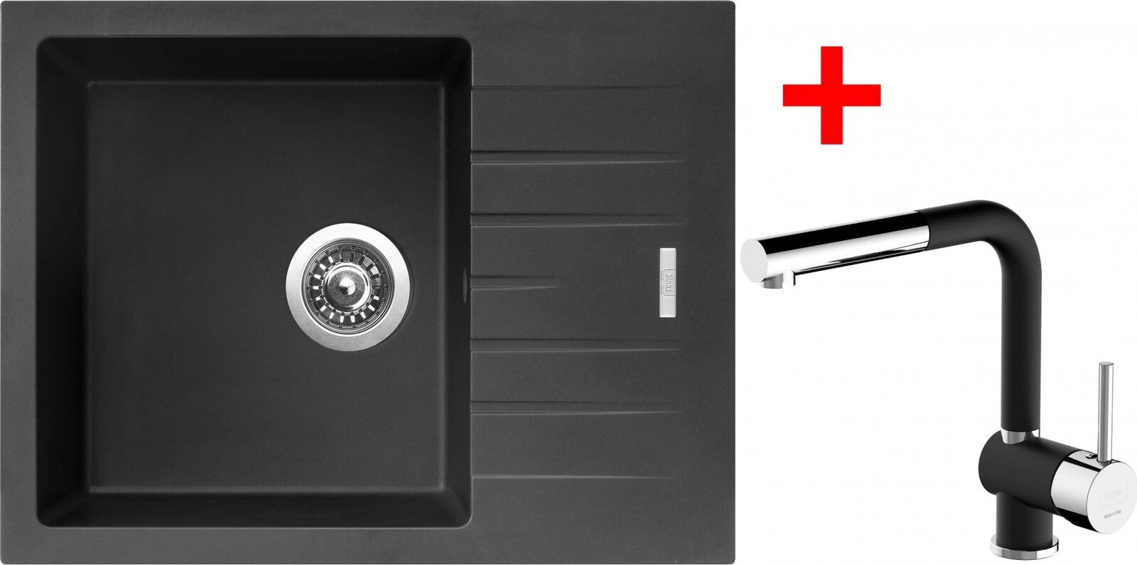 Sinks Perfecto 650 Pureblack + Mix 3 P GR