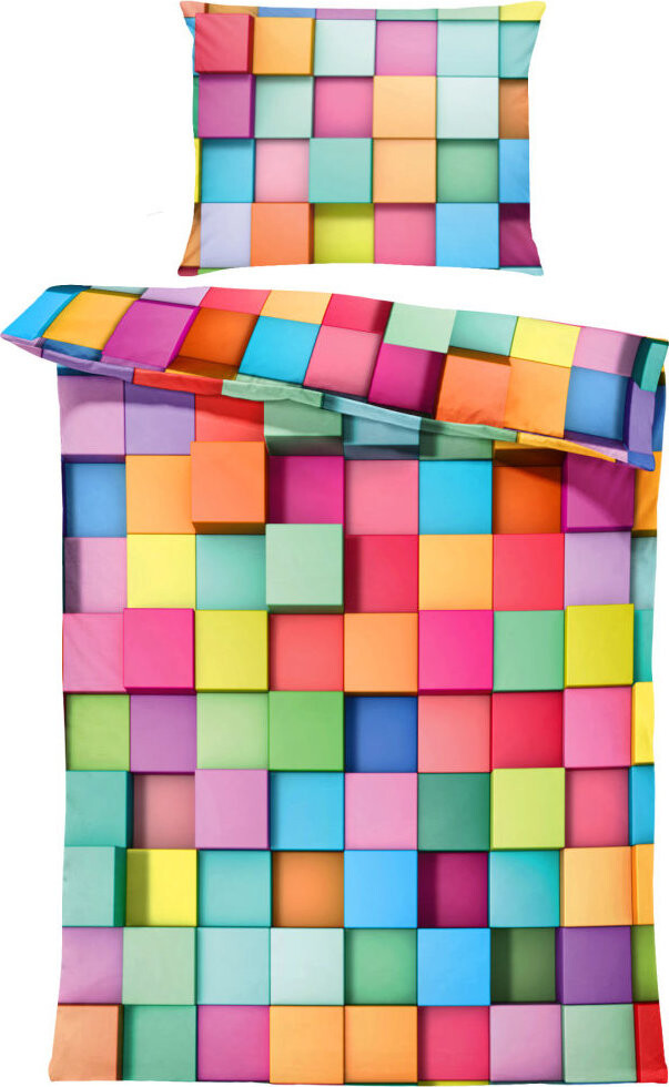 IMPAR Obliečky Farebné kocky, 140 × 200 cm + 90 × 70 cm