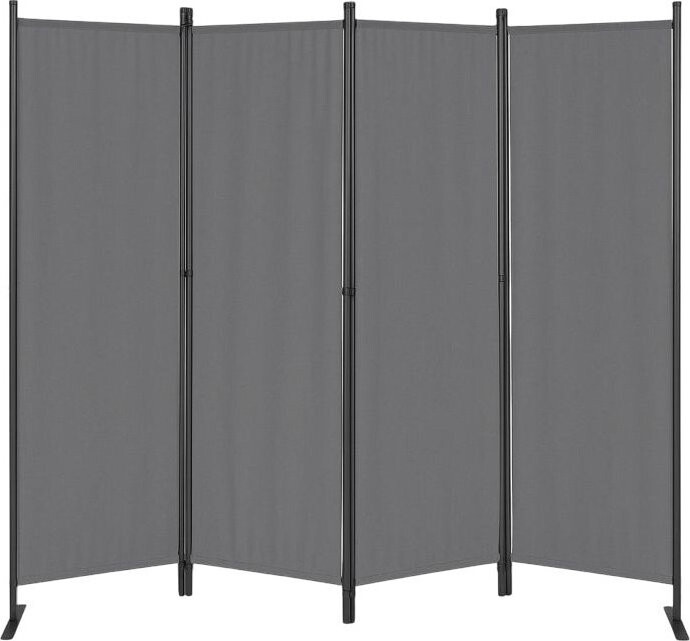 MultiGarden AW-022/4TLG Skládací zahradní a pokojový paraván, 4dílný, 167 × 216 cm, šedý