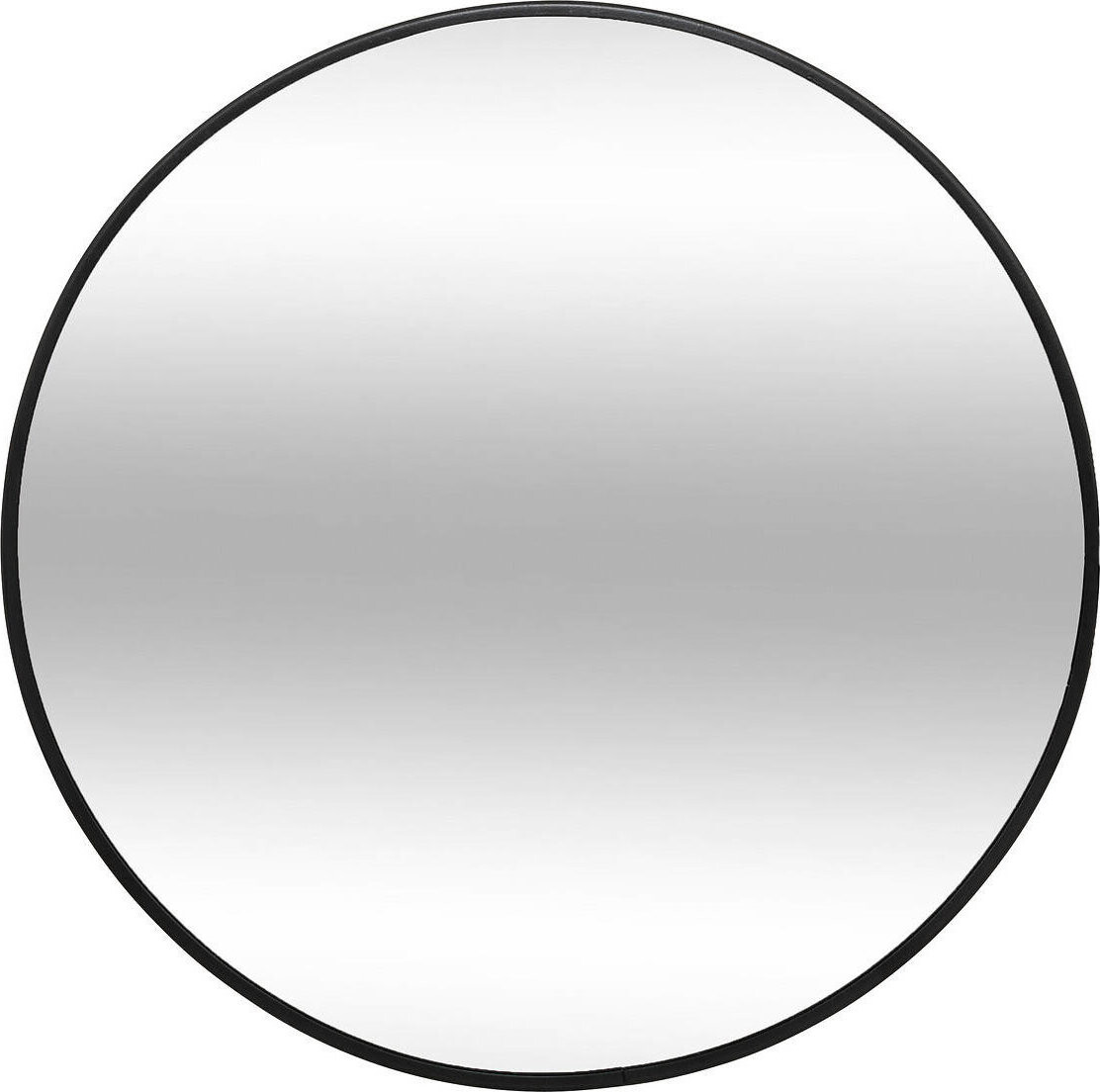 Atmosphera Okrúhle zrkadlo v kovovom ráme, priemer 38 cm, čierny rám