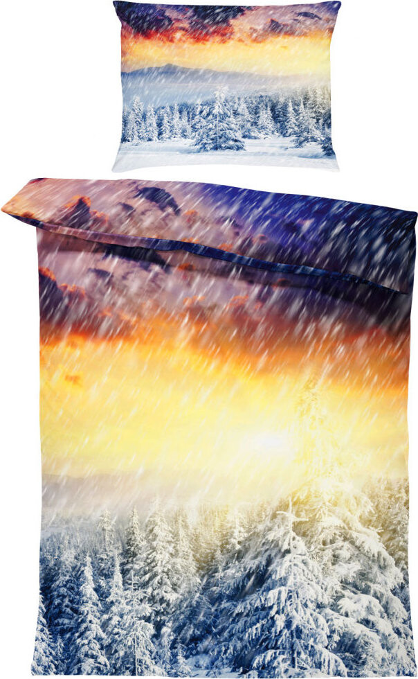 IMPAR Obliečky Zasnežená krajina, 140 × 200 cm + 90 × 70 cm
