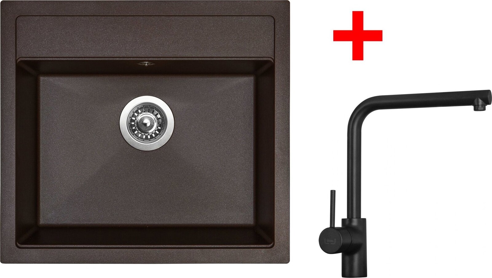 Sinks Solo 560 Marone + Elka čierny matný
