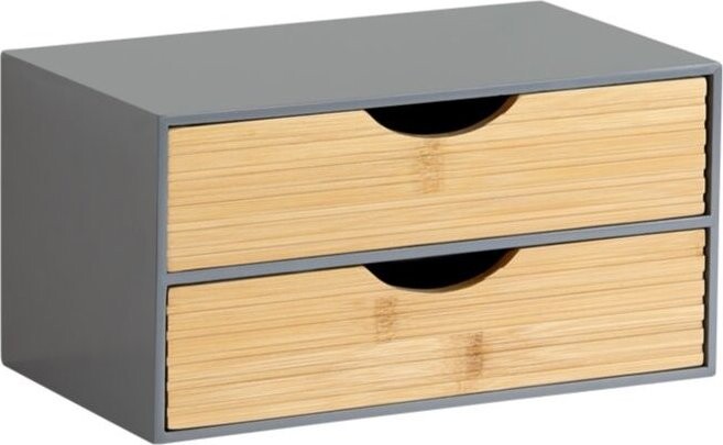 Kesper Organizér se 2 zásuvkami, šedý/přírodní