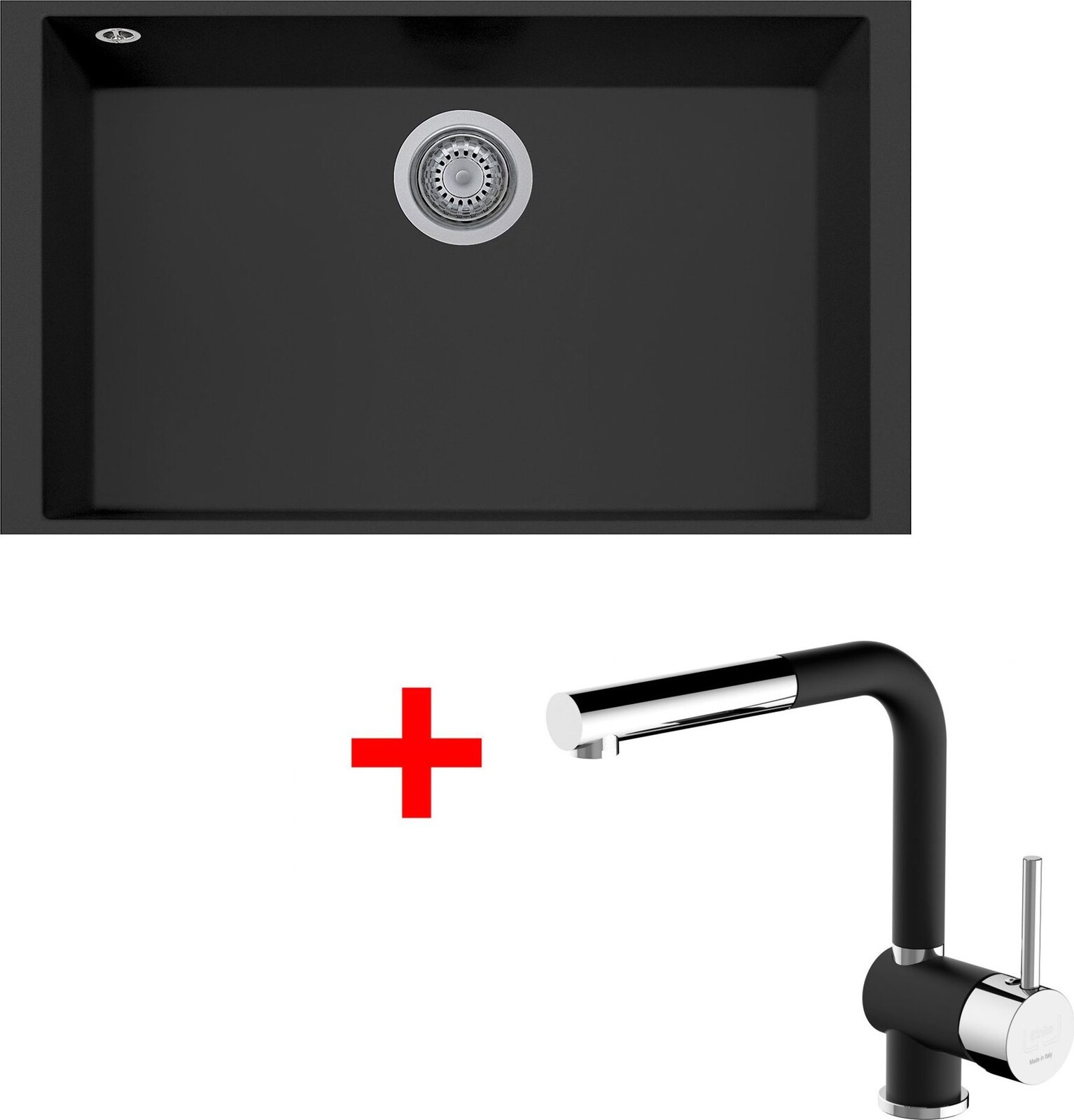 Sinks Cube 690U Nanoblack + Mix 3 P Nanoblack