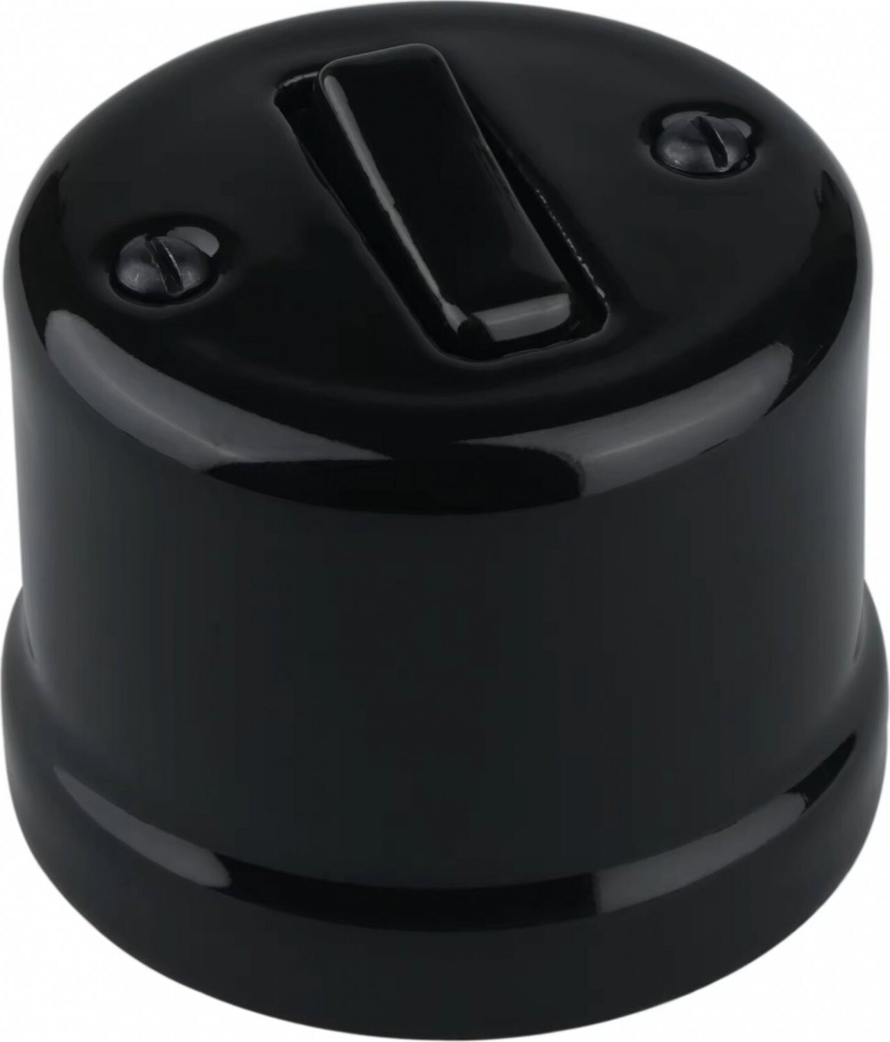 X-Site Retro vypínač keramika nástěnný černý bez rámečku
