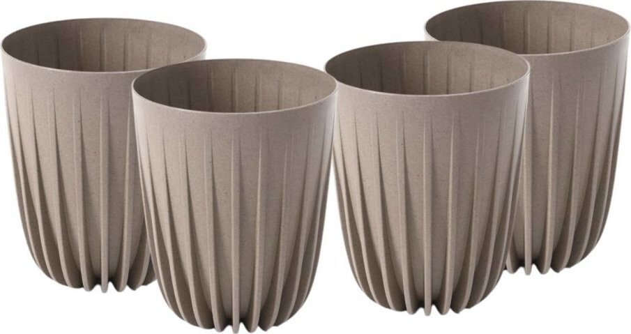 Lamela Květináč MIRA 14,5 cm, coffee latté, set 4 ks