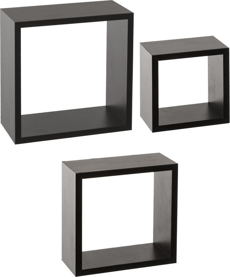 5five Simply Smart Dekoratívna polica čierna CUBE M, 3 ks