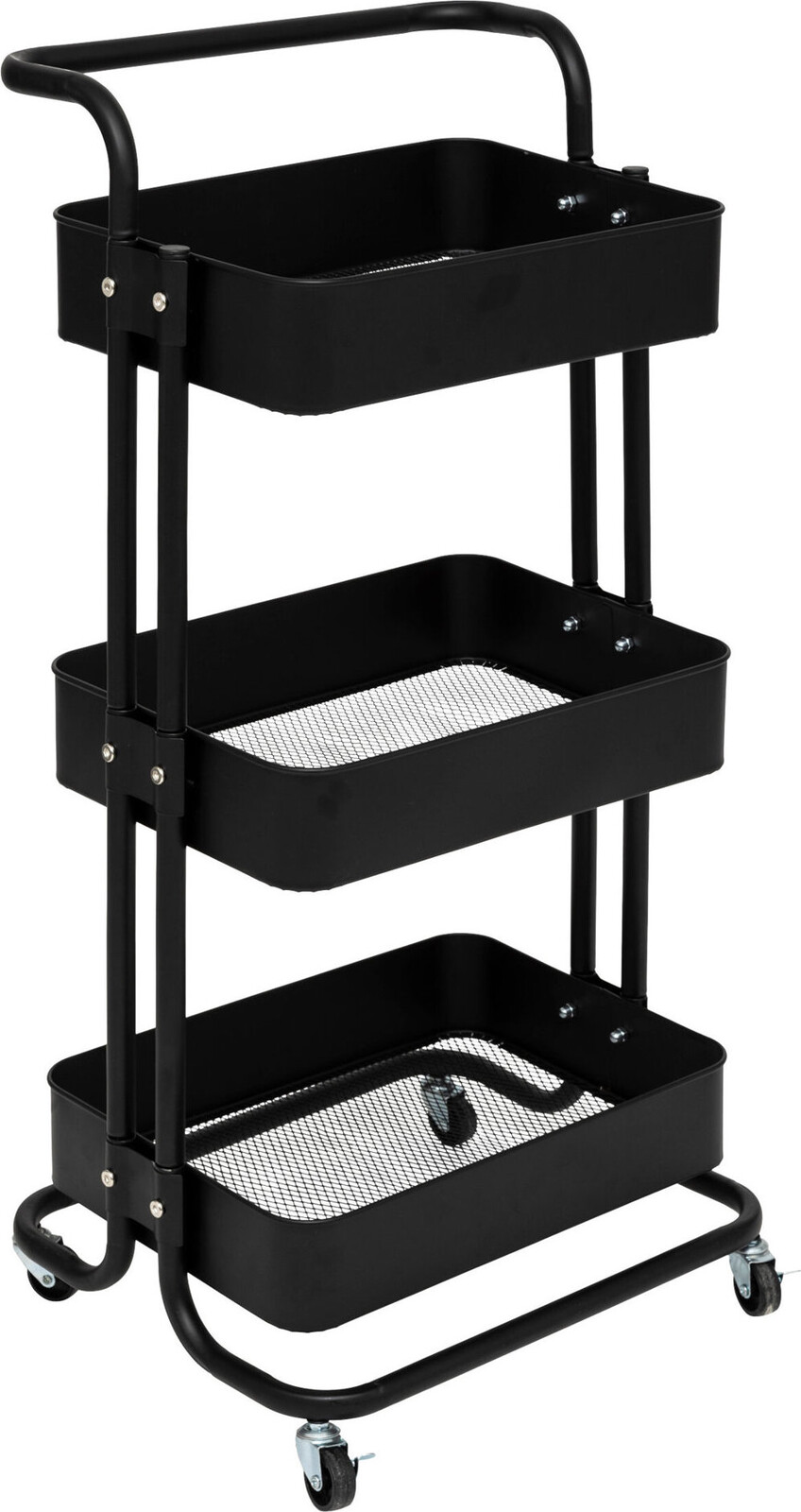 5five Simply Smart Black Edition Kuchyňský vozík, 3 úrovně, 45 × 36,5 × 86 cm