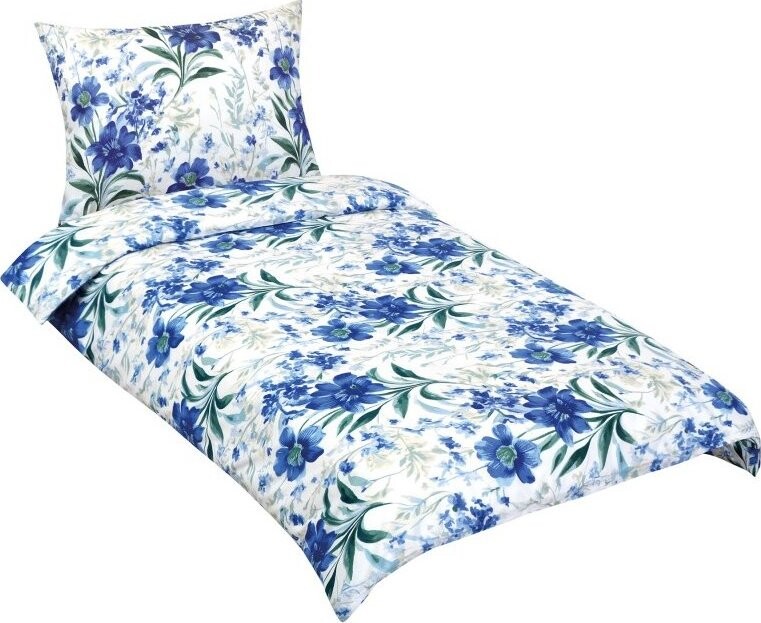 BELLATEX 90/506 Obliečky bavlna, 140 × 200 cm, 70 × 90 cm, klematis modrý