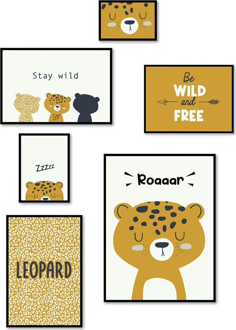Today Sada 6 rámečků na fotografie Leopard, MDF