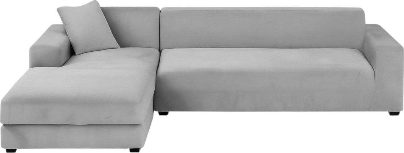 Ruhhy 26037 Elastický poťah na rohovú pohovku 145 – 185 cm, vankúš 45 × 45 cm, tmavo sivý