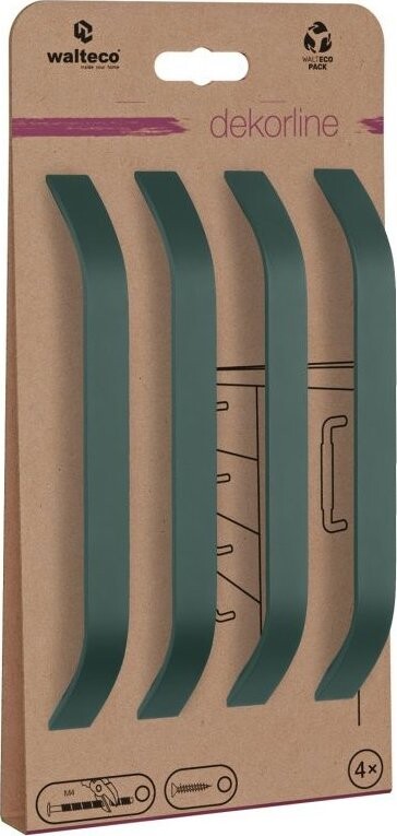 Walteco Set nábytkových úchytek Lugano rozteč 160 mm, matné zelené, 4 ks