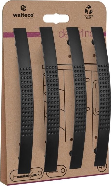 Walteco Set nábytkových úchytek Portos rozteč 128 mm, matné černé, 4 ks