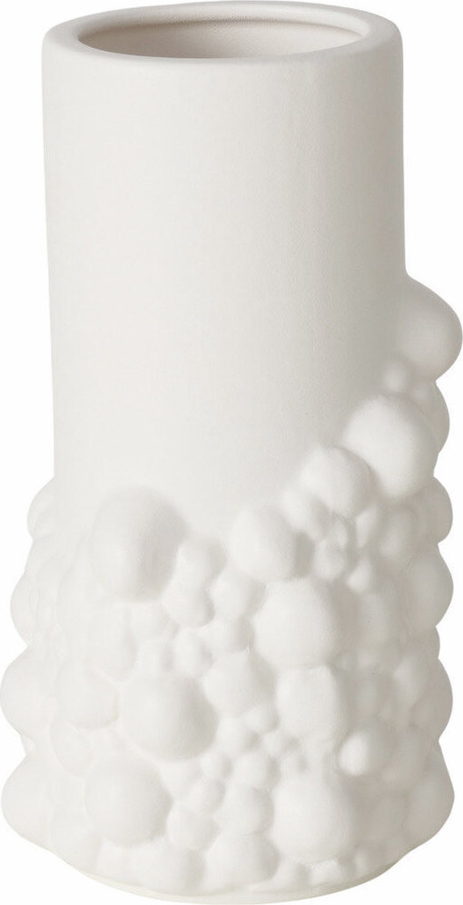 Boltze Hliněná váza BULE, 20,3 cm, bílá