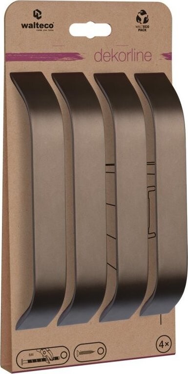 Walteco Fiesto Set nábytkových úchytek rozteč 160 mm, matná hnědá, 4 ks