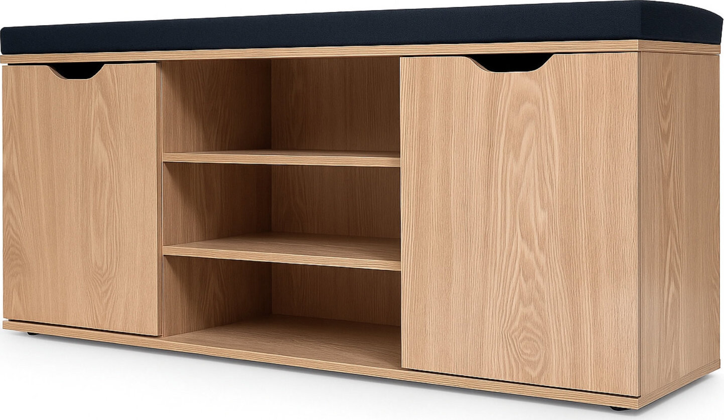 BOXIMO Porta Botník so sedadlom 103 × 30 × 46 cm, hnedý