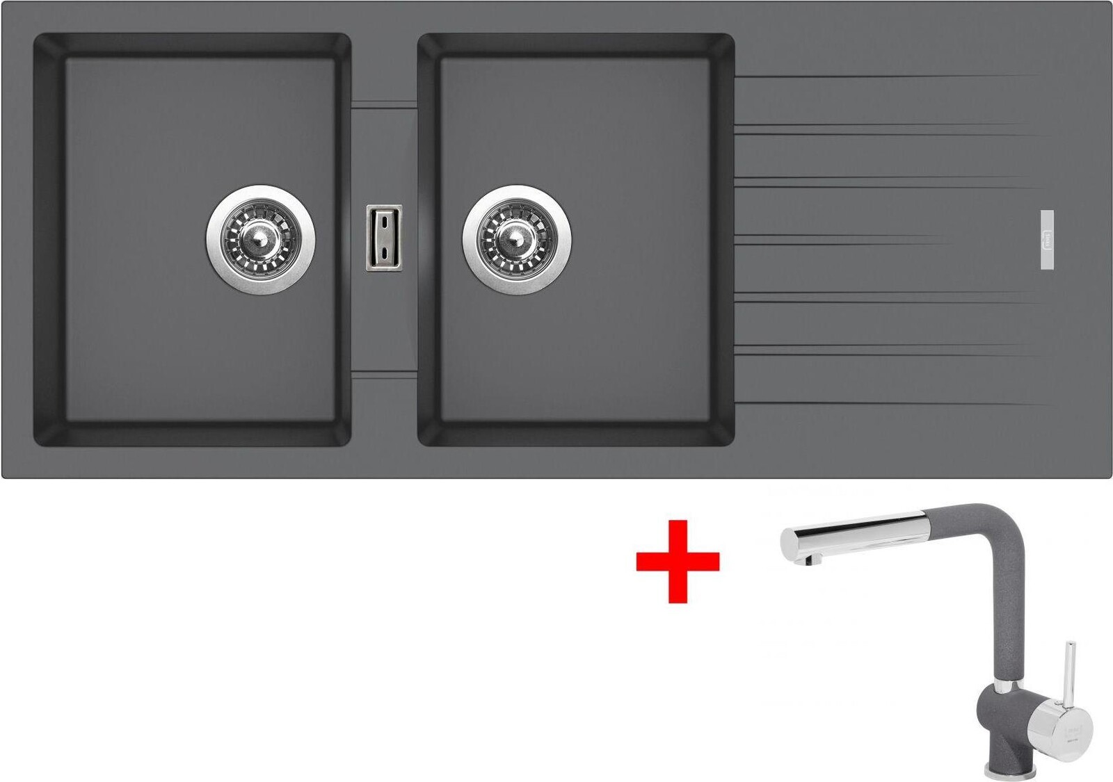 Sinks Perfecto 1160 Duo Titanium + Mix 3 P GR