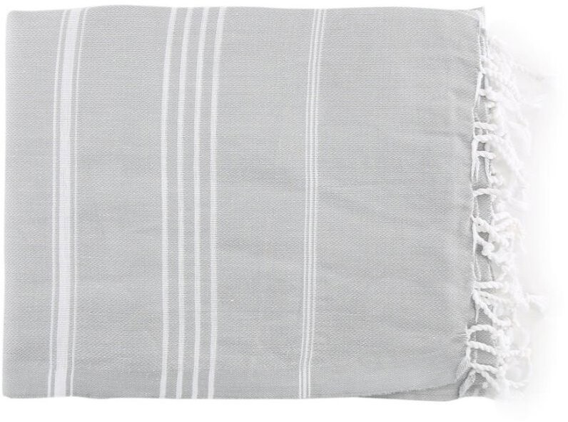 Nantong BeautyShow Textile Co Hamam osuška či prostěradlo do sauny Jasmin, 100 × 180 cm, světle šedá