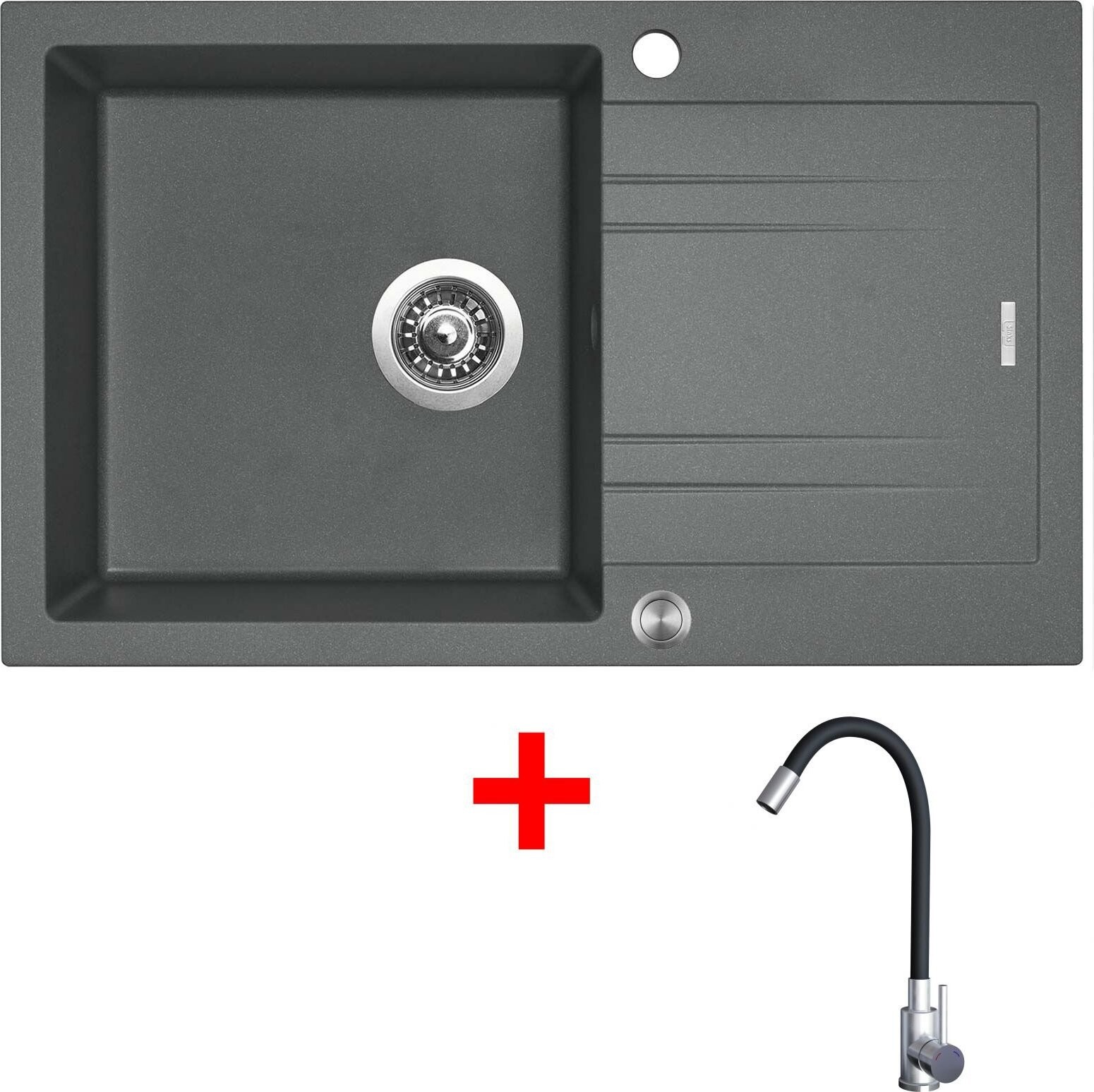 Sinks Linea 780 XC Titanium + Elasta nerez/černý
