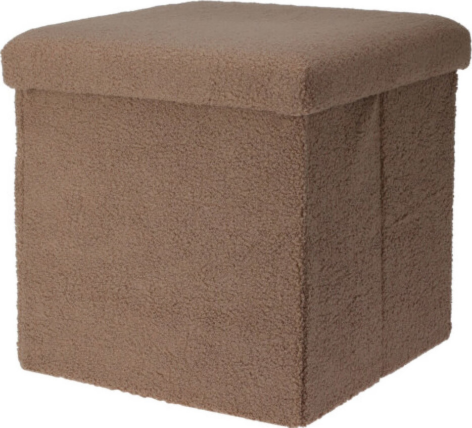 Storagesolutions Taburet se úložným prostorem BINI, 38 × 38 × 38 cm, hnědý